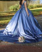 Prachtige Indigo Verlovingsjurk Maat 34-38, Kleding | Dames, Ophalen, Zo goed als nieuw, Blauw, Trouwjurk