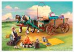 Playmobil Lucky's vader en wagen+spirit pru met paard+veule, Ophalen of Verzenden, Zo goed als nieuw