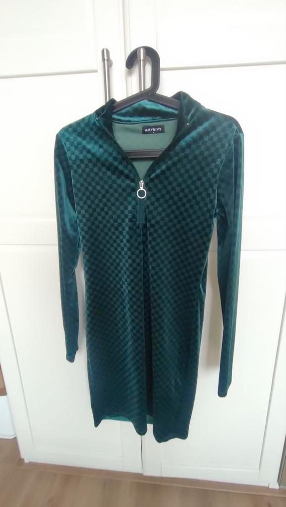 Groene jurk/tuniek met lange mouwen van Amy&Ivy, maat M, Kleding | Dames, Jurken, Maat 38/40 (M), Groen, Boven de knie, Ophalen of Verzenden