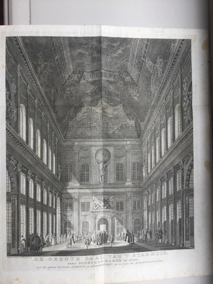 Amsterdam, Paleis op de Dam, 1761, Antiek en Kunst, Kunst | Etsen en Gravures, Verzenden