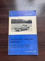 Renault R8 & 10 Major, R8-Gordini,  Caravelle 1100 & 1100 S, Auto diversen, Handleidingen en Instructieboekjes, Ophalen of Verzenden
