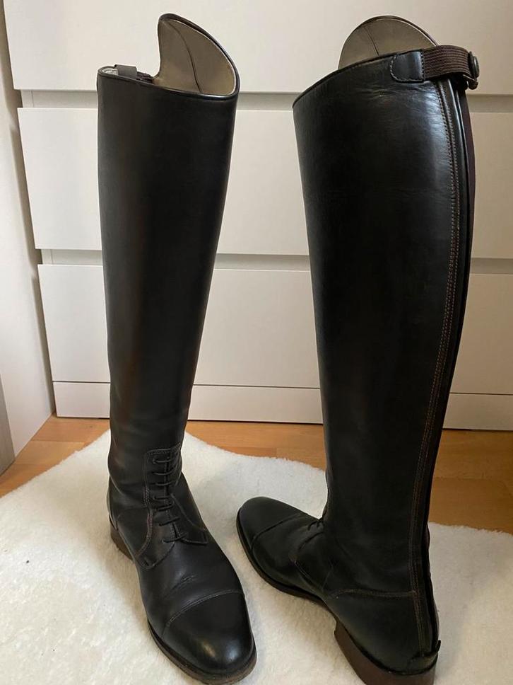 De Niro paardrijlaarzen tricolore donkerbruin 39 met extra’s, Dieren en Toebehoren, Paardrijkleding, Zo goed als nieuw, Schoeisel