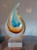 Vintage Mooie Druppelvormige Paperweight met voet, Ophalen of Verzenden