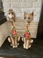 Vintage keramiek lang nek poes / hond, Ophalen of Verzenden