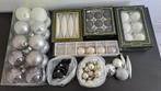 121 kerstballen - zwart wit zilver - glas en plastic, Ophalen of Verzenden, Zo goed als nieuw