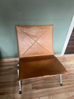 Leren Design stoel, Huis en Inrichting, Ophalen, Bruin, Leer, Zo goed als nieuw
