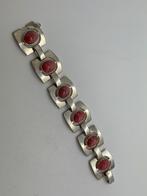 Z869 Prachtige zilveren modernist armband, Ophalen of Verzenden, Zilver, Armband, Met edelsteen