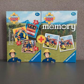3 puzzels en memory spel Brandweerman Sam 4+ sint cadeau beschikbaar voor biedingen