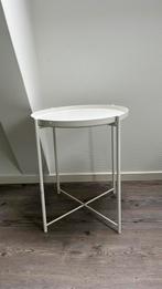 Bijzettafeltje off white ikea, evt per 2, Minder dan 55 cm, Gebruikt, Metaal of Aluminium, Rond