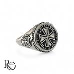 Tempeliers ring 925 zilver  – zegelring, 19 tot 20, Heer, Nieuw, Ophalen of Verzenden
