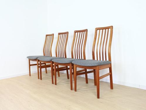 vintage Set Kai Kristiansen model 170 stoelen, Huis en Inrichting, Stoelen, Gebruikt, Vier, Hout, Stof, Ophalen