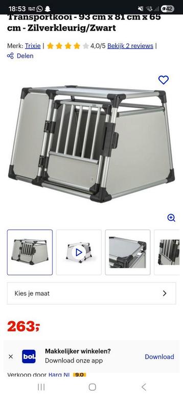 Trixie  auto kennel beschikbaar voor biedingen
