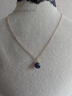 Goudkleurig Kettinkje met Donkere Steen Hanger, Ophalen of Verzenden