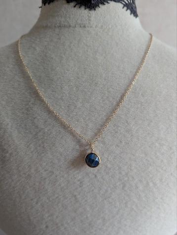 Goudkleurig Kettinkje met Donkere Steen Hanger beschikbaar voor biedingen