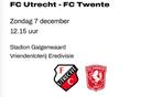 FC Utrecht – FC Twente tickets | 2x Vak T & 2x Vak S rij 3, Tickets en Kaartjes, Sport | Voetbal, Losse kaart, Twee personen, December