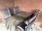 Hartman Prestige Tuinset 4 Alu Stoelen + Queen Teak tafel., Tuin en Terras, Tuinsets en Loungesets, Ophalen, Gebruikt, 6 zitplaatsen