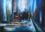 Gebouw 60x 80 acryl, Antiek en Kunst, Kunst | Schilderijen | Abstract, Ophalen