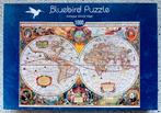 Blue Bird puzzel Wereldkaart 1000 compleet, Ophalen of Verzenden, 500 t/m 1500 stukjes, Zo goed als nieuw, Legpuzzel