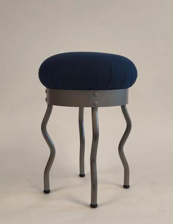 Vintage Ikea kruk Uri Per Ivar Ledang krukje metaal stof - afbeelding 5