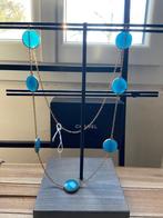 Sarah Lou ketting (goud met aquablauwe edelstenen), Nieuw, Ophalen of Verzenden, Met edelsteen, Goud