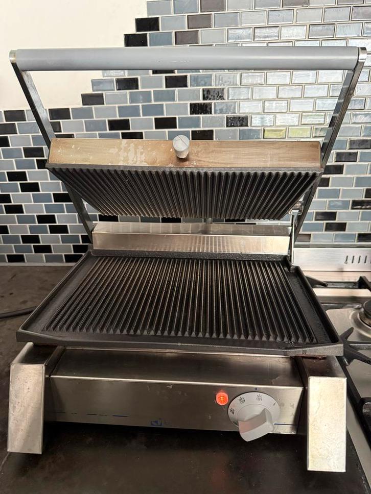 Professionele RVS Grill / Tosti Apparaat, Witgoed en Apparatuur, Grillplaten, Gebruikt, Tafelgrill, Ophalen of Verzenden