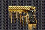 Schilderij pistool goud Louis Vuitton 60x80cm, Nieuw, Schilderij, Ophalen of Verzenden