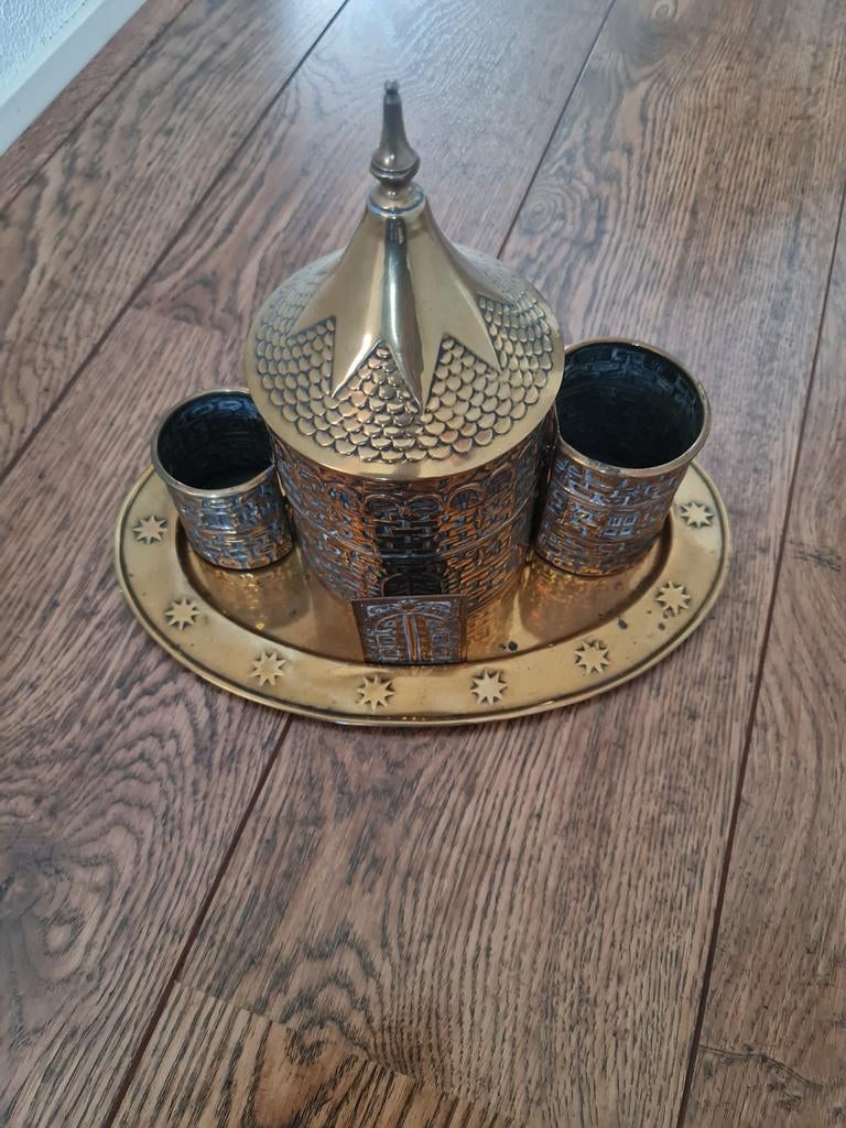 Vintage Koperen tabak Set, Ophalen of Verzenden, Gebruikt, Tabaksdoos of Verpakking