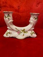 Chodz,poland, antieke 2 armige porseleinen kandelaar, Ophalen of Verzenden