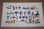 Antieke kleurenprent - Schrift v. Amerikaanse indianen - 190, Ophalen of Verzenden, Voor 1940, Zo goed als nieuw