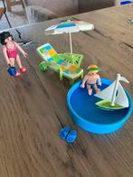Playmobil zwembad en strandstoel met moeder en kind 4864, Complete set, Gebruikt, Ophalen of Verzenden