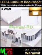 LED badkamer inbouw panel spot Vierkant wit 3 Watt Warmwit, Nieuw, Overige typen, Ophalen of Verzenden, Wit