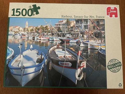 Jumbo 1500 stukjes, Harbour Sanary sur Mer, France, Hobby en Vrije tijd, Denksport en Puzzels, Gebruikt, Ophalen of Verzenden