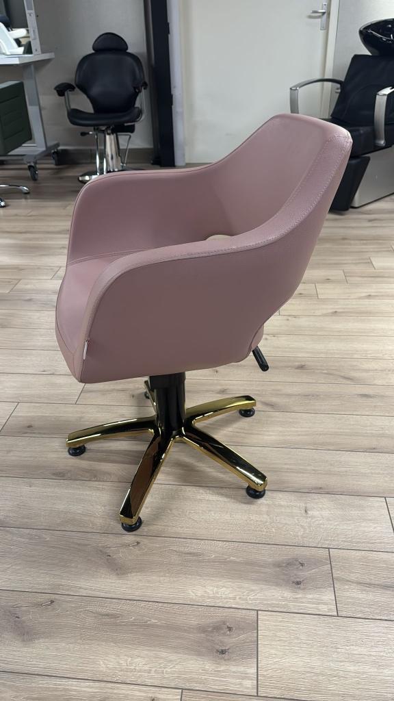 roze knipstoel kappersstoel nieuw gold damesstoel, Huis en Inrichting, Stoelen, Nieuw, Eén, Kunststof, Leer, Metaal, Overige kleuren