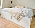 Ikea bed (Brimnes) 180x200, Ophalen, Wit, Tweepersoons, Zo goed als nieuw
