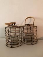 Set rotan waxine kaarsjes, Ophalen, Zo goed als nieuw, Minder dan 25 cm