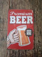 Metalen vintage look bord bier beer wanddecoratie, Huis en Inrichting, Woonaccessoires | Tekstborden en Spreuken, Ophalen of Verzenden