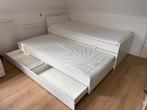 IKEA SLÄKT Bedframe met onderbed, opberger, wit, 90x200 cm, Huis en Inrichting, Slaapkamer | Bedden, Ophalen, 90 cm, Eenpersoons