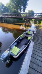 Grachten boot incl. trailer en buitenboordmotor, Watersport en Boten, Kano's, Ophalen, Gebruikt, Overige typen, Met peddels