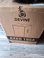 Devine axeo 18 inch actieve subnieuw in doos, Subwoofer, Nieuw, 120 watt of meer, Ophalen