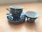 3 heel goede porseleinen blauwe kop en schotel, Huis en Inrichting, Keuken | Servies, Ophalen of Verzenden, Zo goed als nieuw
