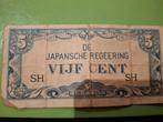 Japansche Regeering 5 Cent & Belgische Biljet, Ophalen of Verzenden, Overige landen, Los biljet