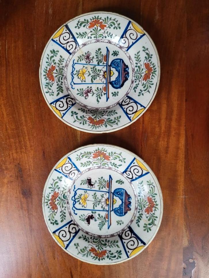 Twee antieke sierborden 18e eeuw, Antiek en Kunst, Antiek | Wandborden en Tegels, Ophalen of Verzenden