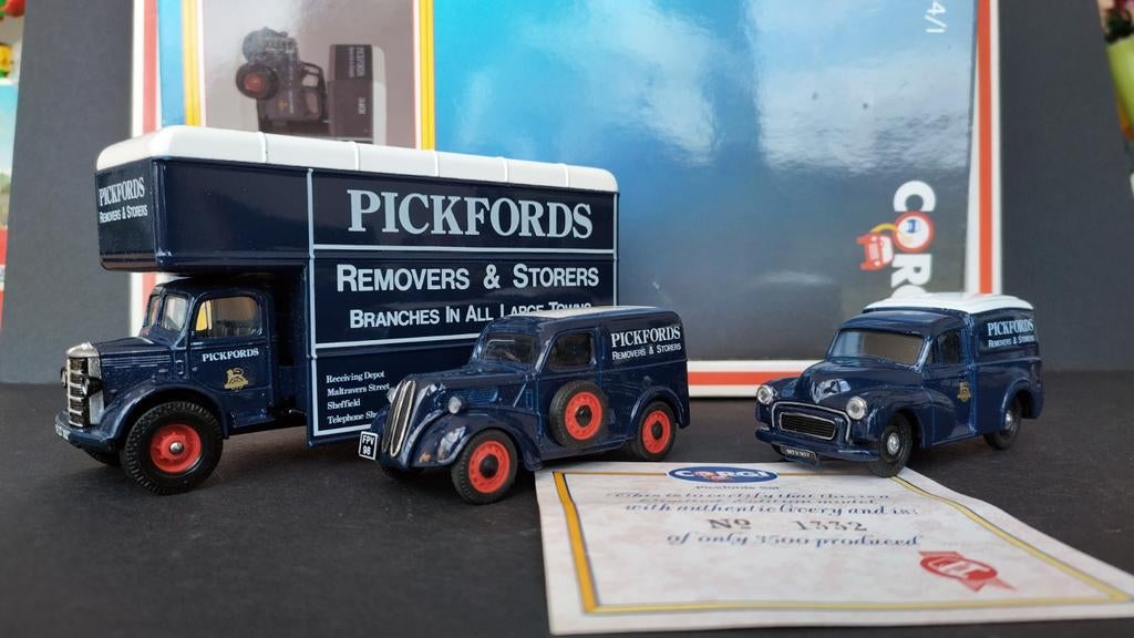 Bedford moving Morris Minor Pickfords 1:50 Corgi Pol, Auto, Corgi@corgi.co.uk, Nieuw, Le19 1rl Leicester uk