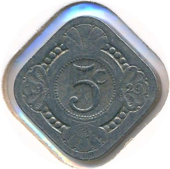 Nederland, 5 cent 1929, Ophalen of Verzenden, Koningin Wilhelmina, 5 cent, Losse munt