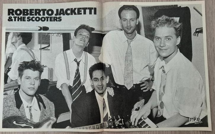 Mooie poster (A3) ROBERTO JACKETTI & THE SCOOTERS (TOP 10), Verzamelen, Posters, Zo goed als nieuw, Muziek, A1 t/m A3, Rechthoekig Liggend