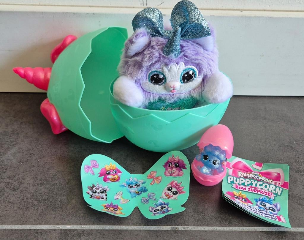 Rainbocorns Puppy Corn Surprise knuffel met ei, Paars, Overige merken, Overige karakters, Overige typen