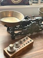 Antieke weegschaal met gewichten, Ophalen of Verzenden