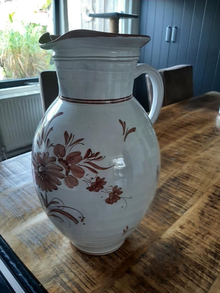 Mooie grote oude kan h 35 cm, Antiek en Kunst, Ophalen