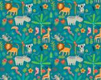 Jungledieren vlies behang Jungle Animals 300x240cm, Korting!, Verzenden, Minder dan 10 m², Kinderkamer, kinderbehang, Junglekamer, dieren, korting