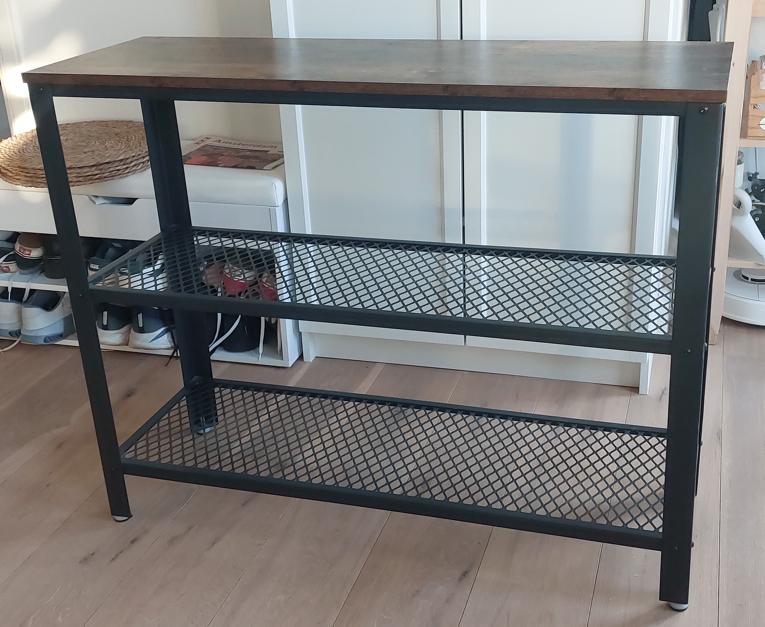 Haltafel - Dressoirtafel - Hout/Metaal - Zwart/bruin, Huis en Inrichting, Tafels | Sidetables, 100 tot 150 cm, Zo goed als nieuw